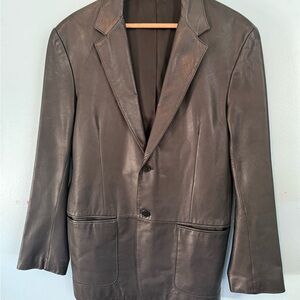 DKNY Mens Medium 100% Leather Blazer